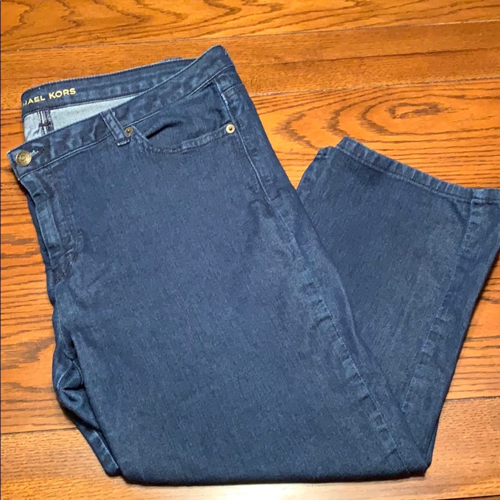 MK dark wash jean capris